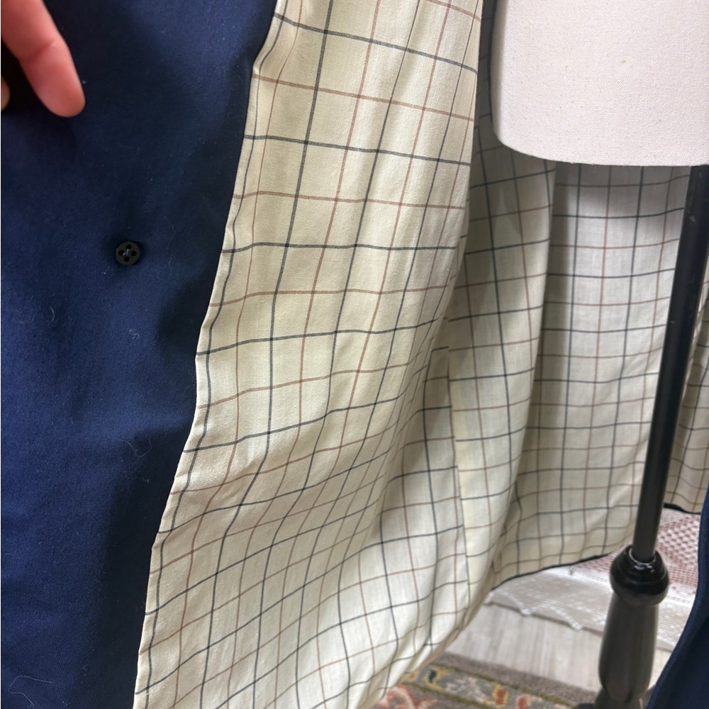 Aquascutum London Vintage Raincoat Navy Aqua 5 Waterproof Trench Coat - Picture 10 of 12